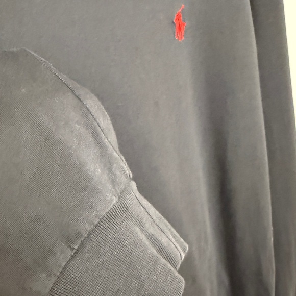 Polo Ralph Lauren Men’s Black V Neck Long Sleeve Shirt Size L 20*26 Red Pony - Picture 5 of 9